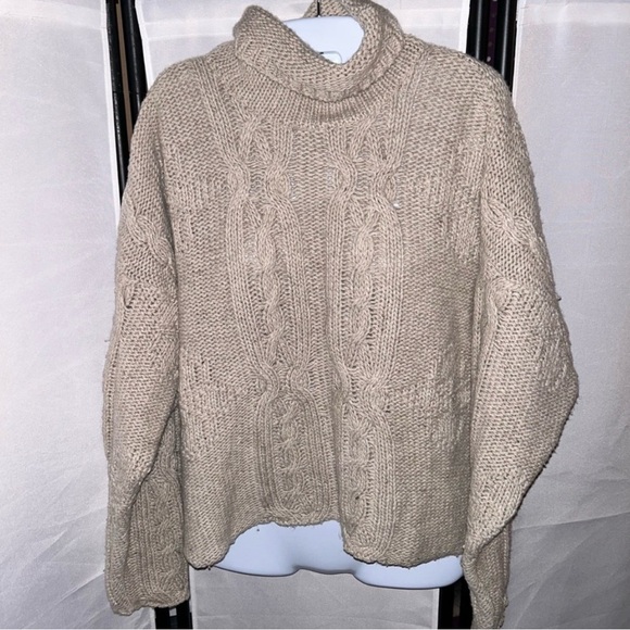 Cozy Cable Knit Turtleneck Sweater - Cream - Picture 1 of 5
